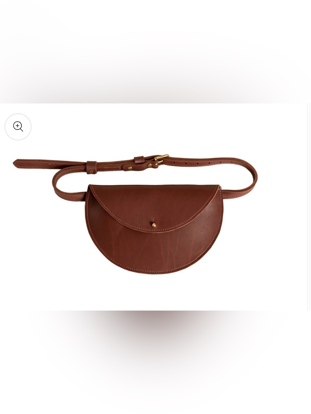 Sleek Half-Moon Brown Leather Crossbody Belt Bag
